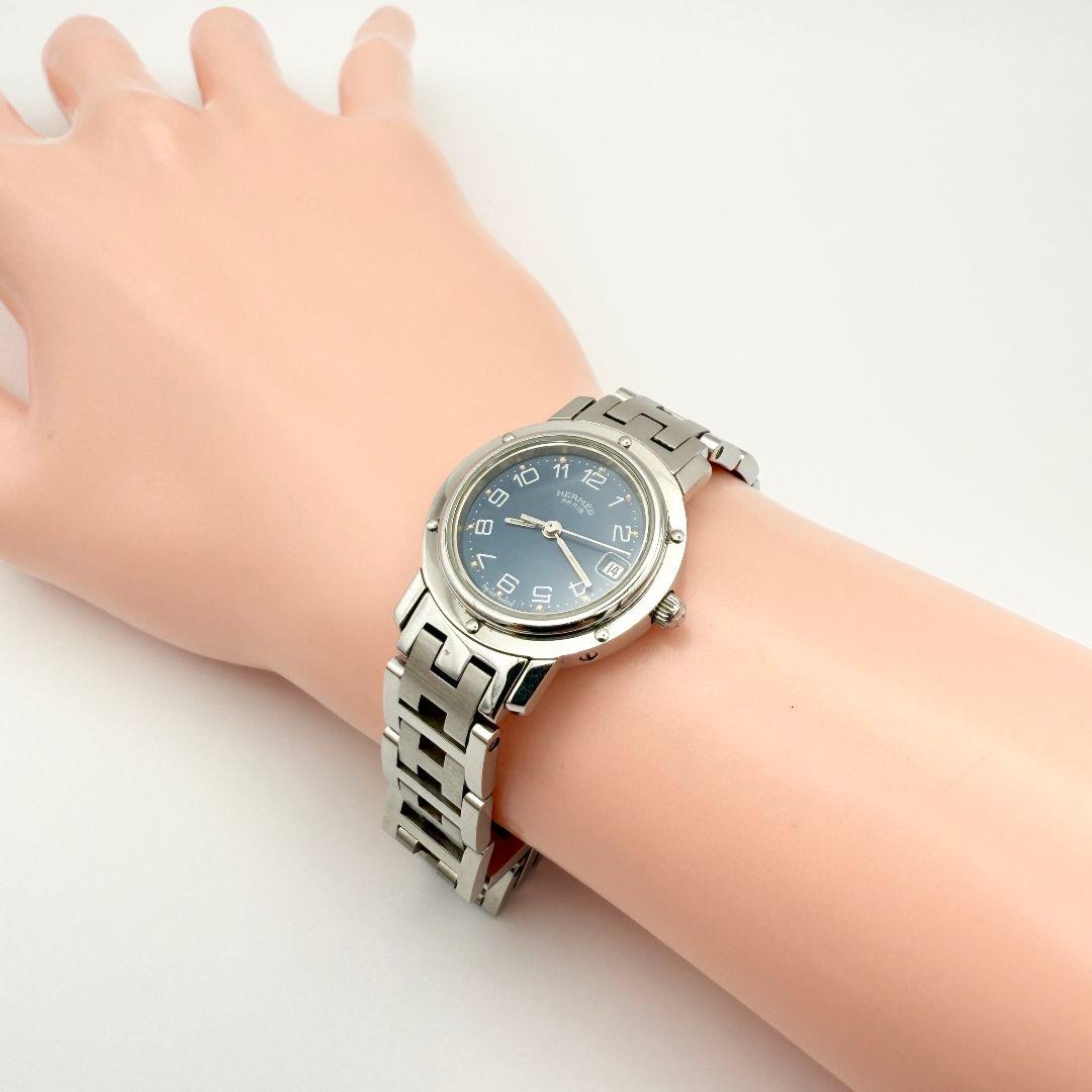 224☆美品☆ HERMES エルメス CL4.210 腕時計 黒