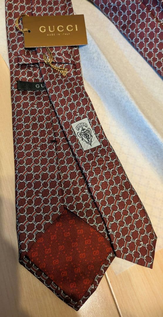 GUCCI バーガンディ ネクタイ【新品未使用タグ付き】