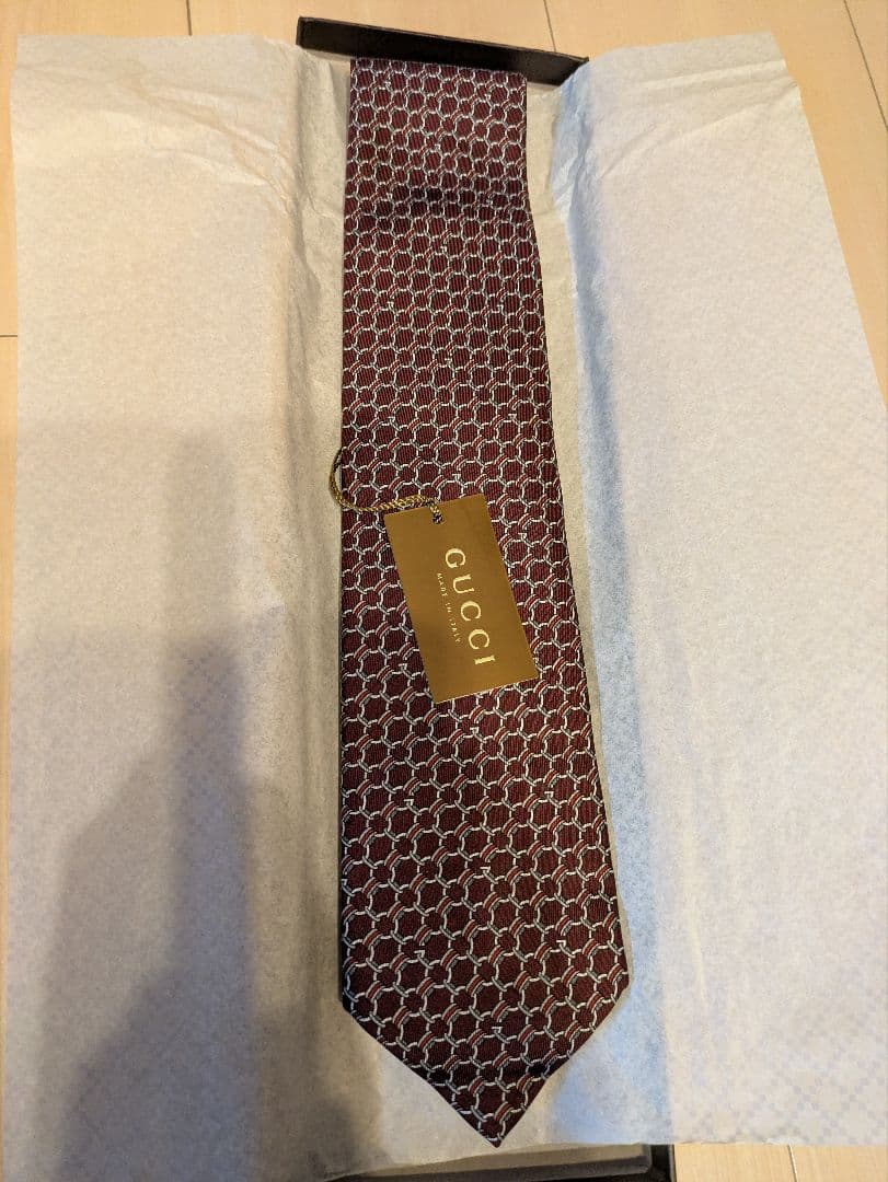 GUCCI バーガンディ ネクタイ【新品未使用タグ付き】