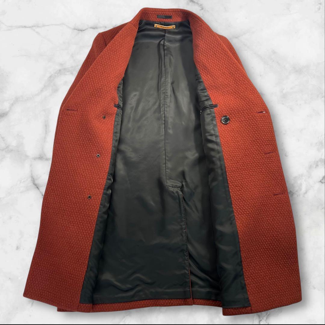 極美品 Paul Smith ダブルプレストチェスターコート サイズM オレンジ