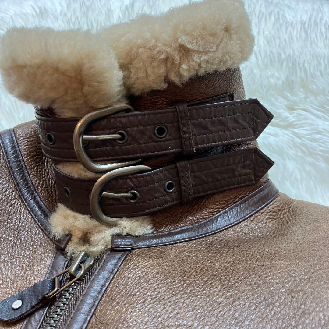 極美品B-3フライトジャケットヴィンテージ ムートンレザー ブラウンLサイズ相当