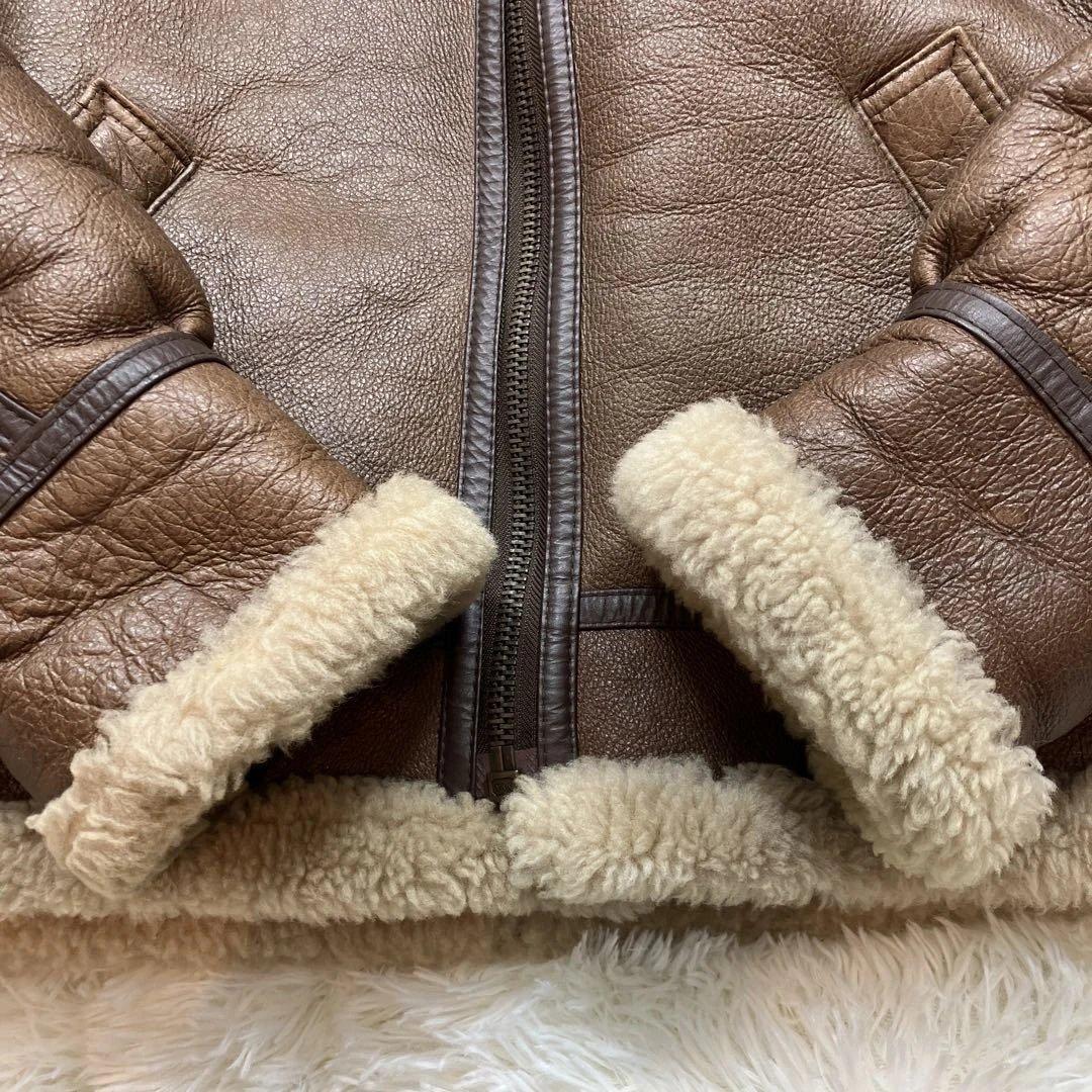 極美品B-3フライトジャケットヴィンテージ ムートンレザー ブラウンLサイズ相当