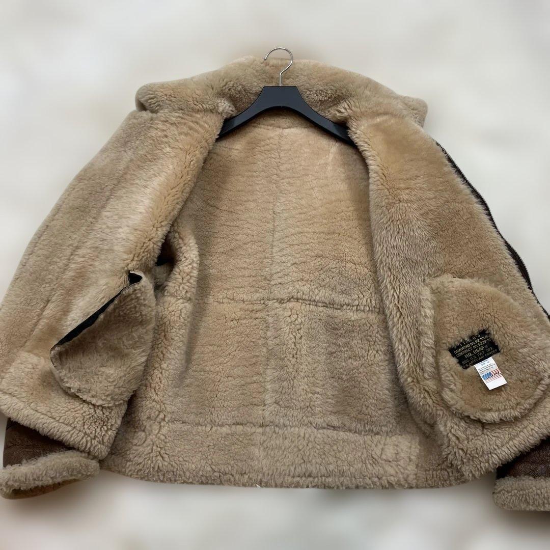 極美品B-3フライトジャケットヴィンテージ ムートンレザー ブラウンLサイズ相当