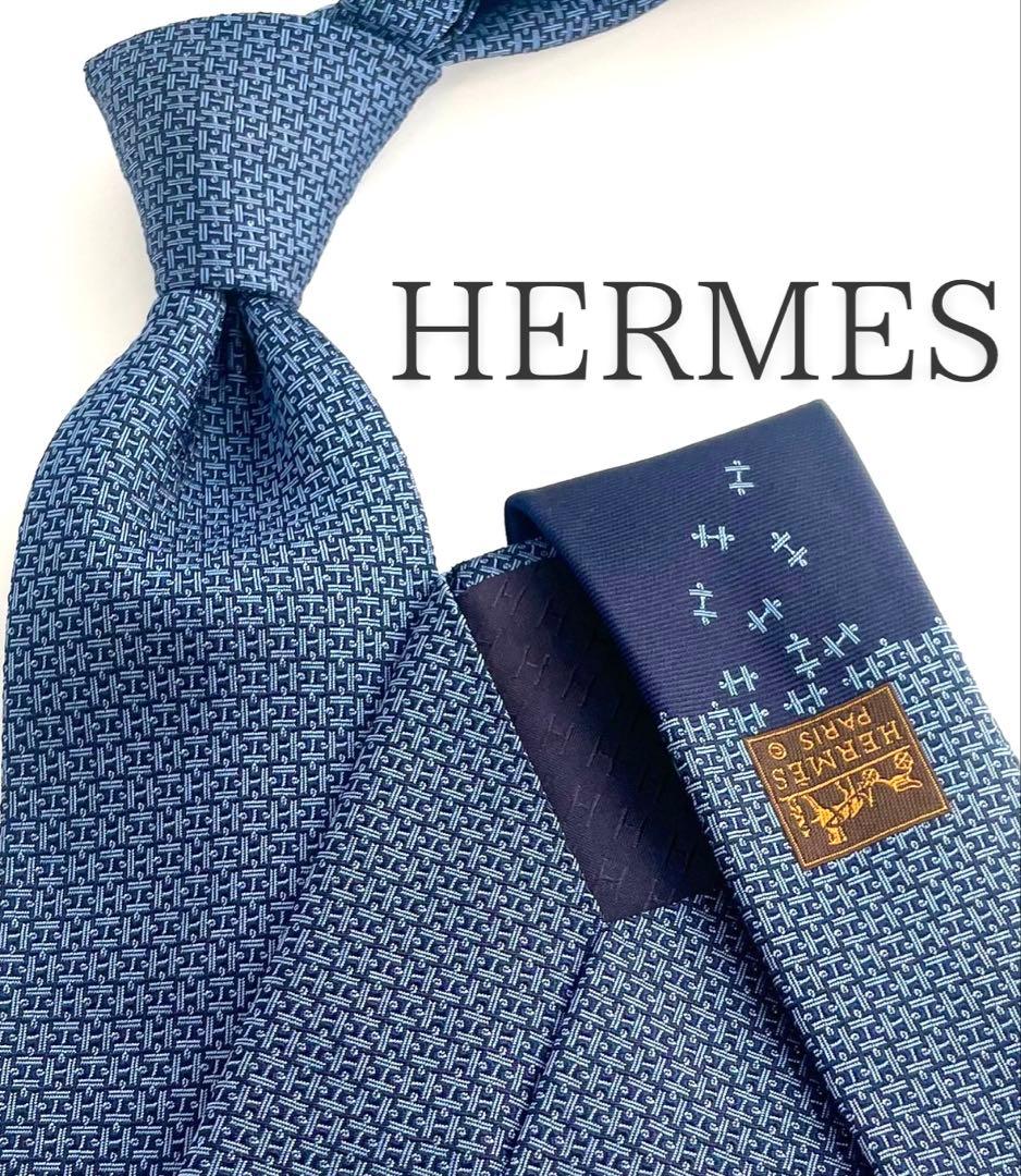 美品 エルメス ネクタイ ハイブランド ピース パズル 高級 シルク レア