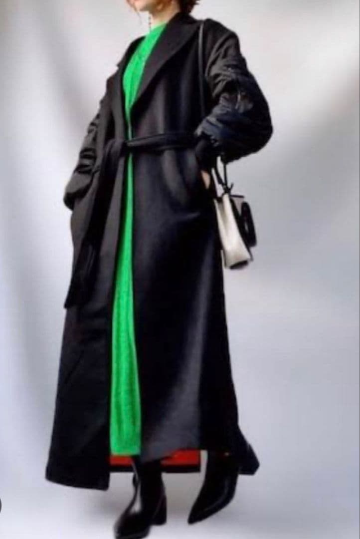 【美品】ZARA マッチングボンバーコート ネイビー Mサイズ MA-1 ロング