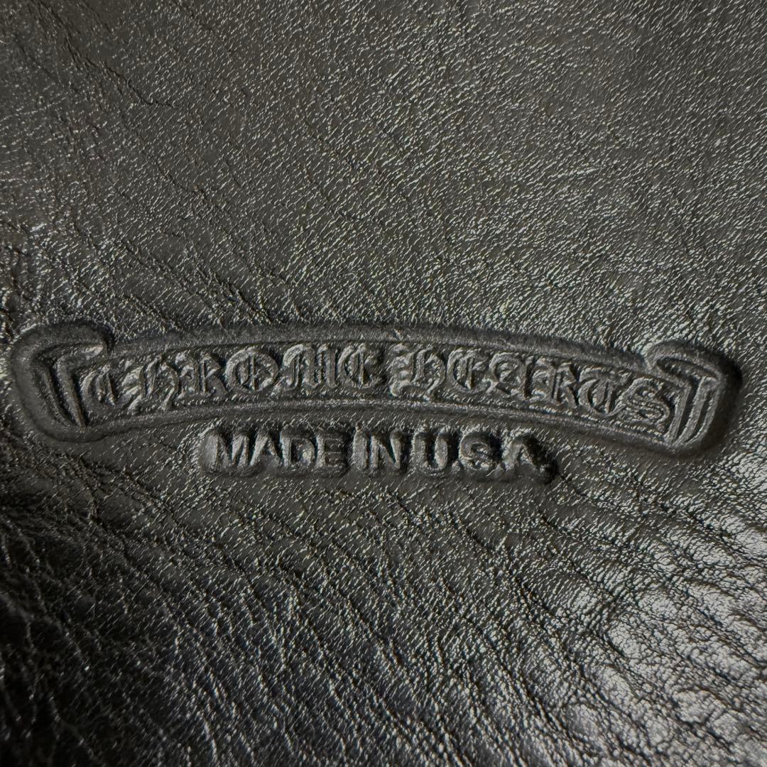 新品／ クロムハーツ レザー ウォレット ブラック 1SNAP フラワーボタン