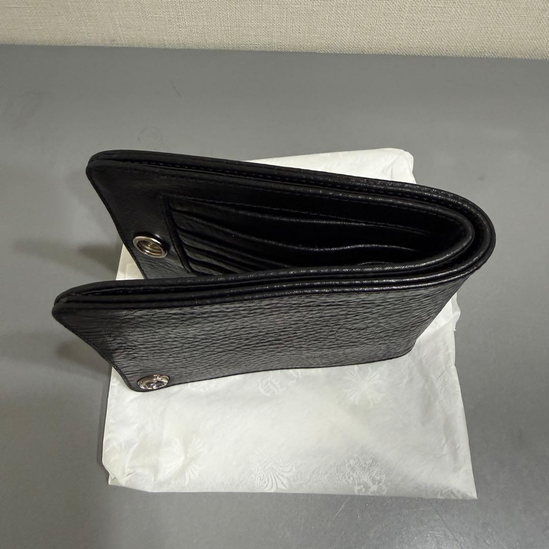 新品／ クロムハーツ レザー ウォレット ブラック 1SNAP フラワーボタン