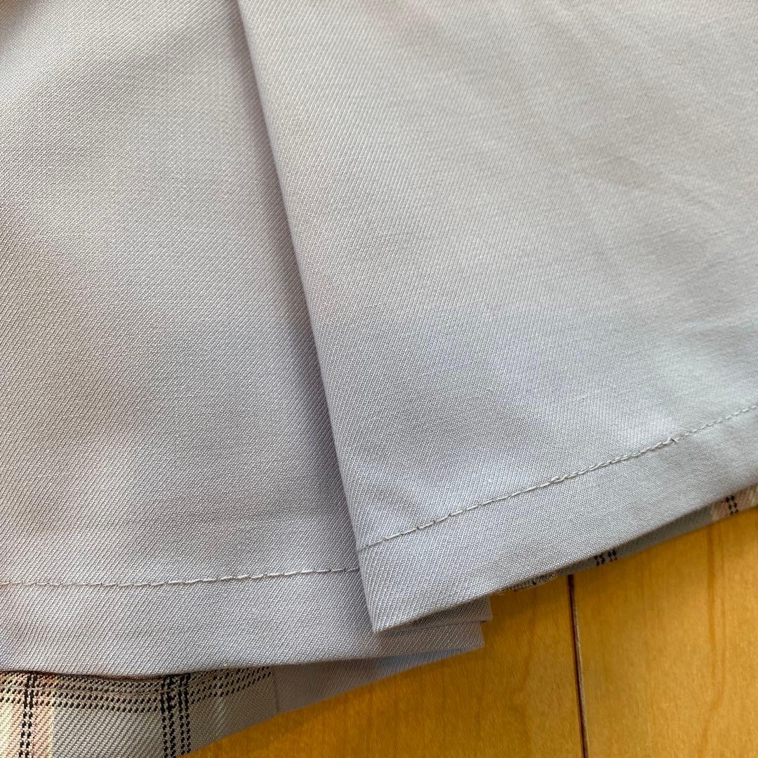 ほぼ未使用　メゾピアノ　チェックビスチェ　キュロット　セットアップ　140cm