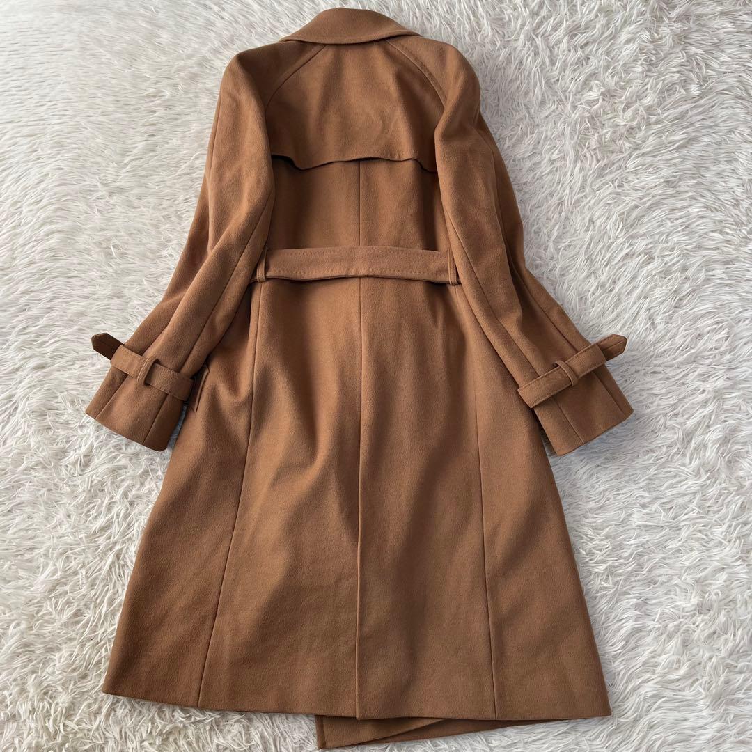 【美品】ポールスチュアート　カシミヤ混　ウール　ロング　ダブルチェスターコート