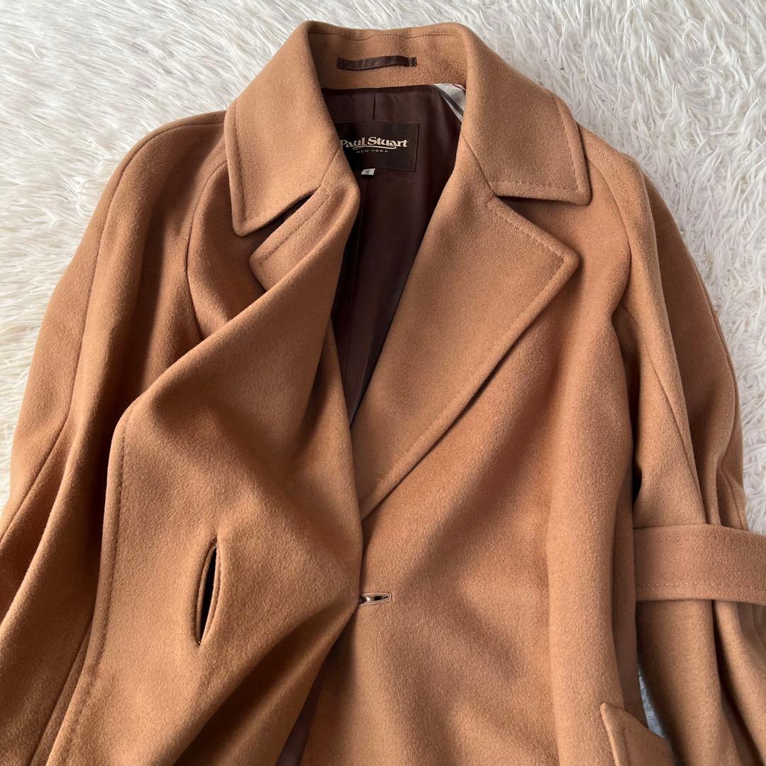 【美品】ポールスチュアート　カシミヤ混　ウール　ロング　ダブルチェスターコート