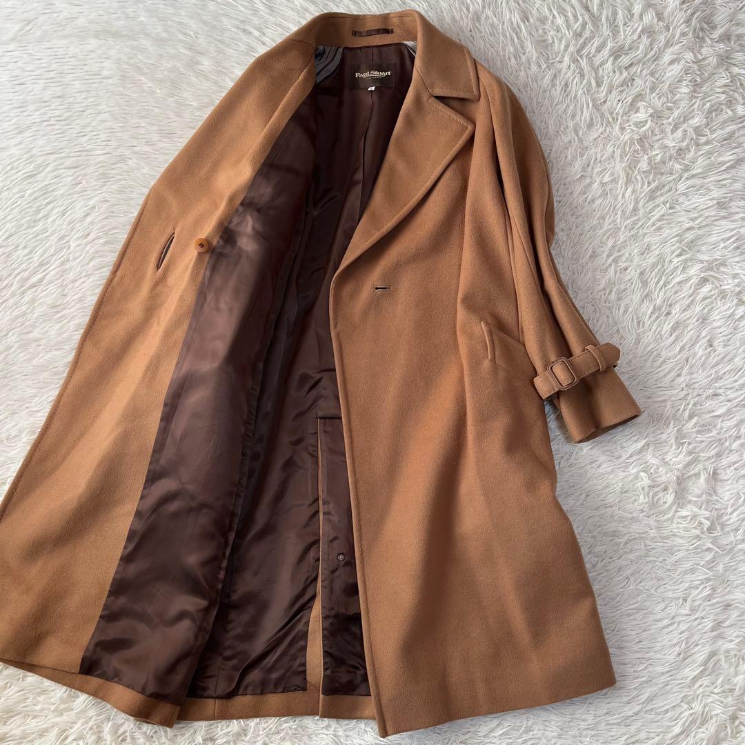 【美品】ポールスチュアート　カシミヤ混　ウール　ロング　ダブルチェスターコート