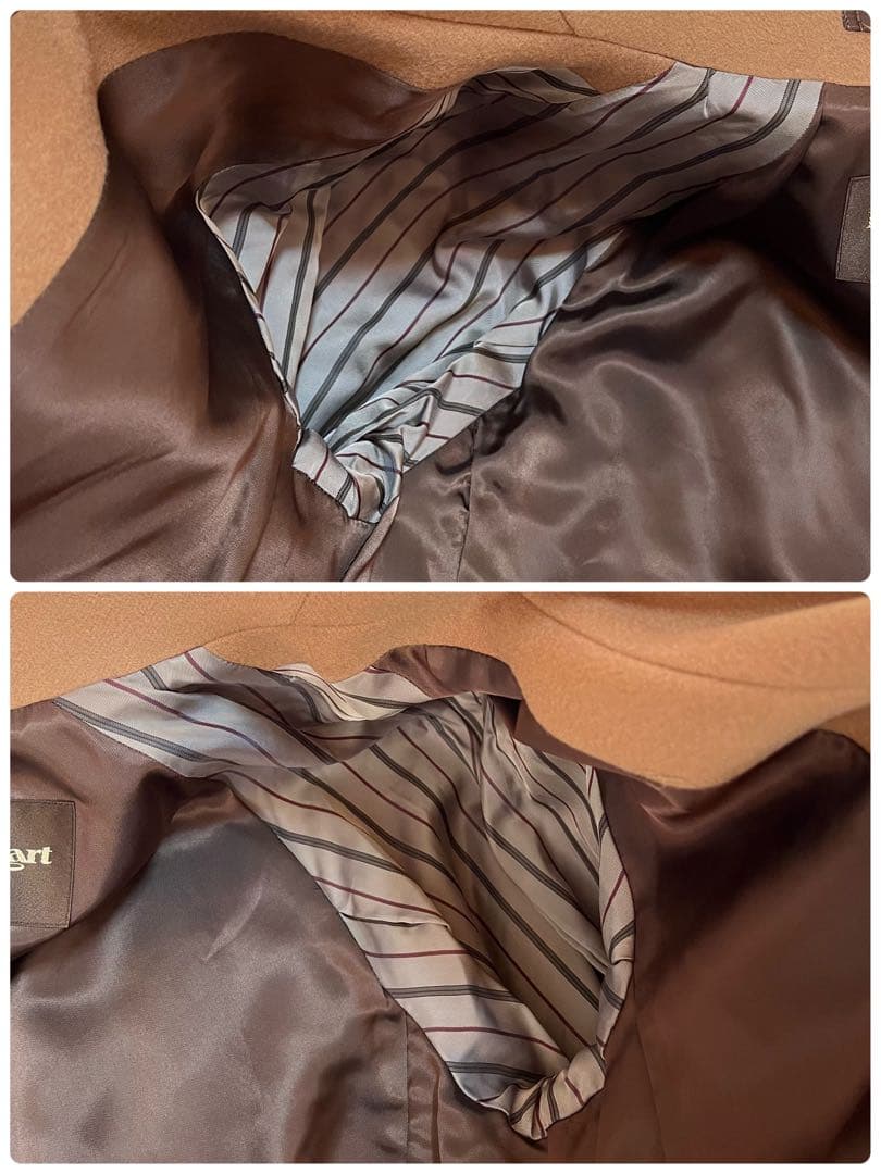 【美品】ポールスチュアート　カシミヤ混　ウール　ロング　ダブルチェスターコート