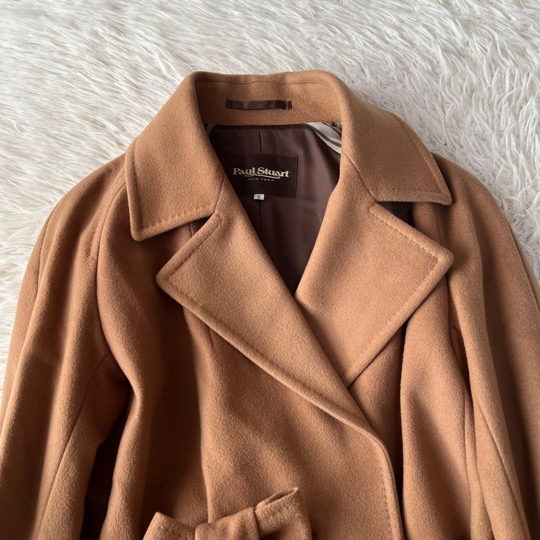 【美品】ポールスチュアート　カシミヤ混　ウール　ロング　ダブルチェスターコート