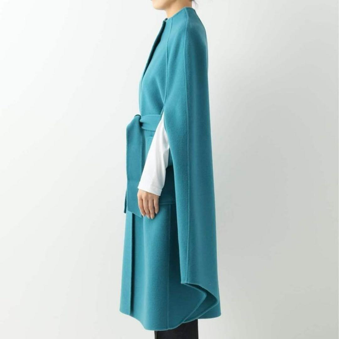 IENA LA BOUCLE ダブルフェイス ボートネック ケープコート