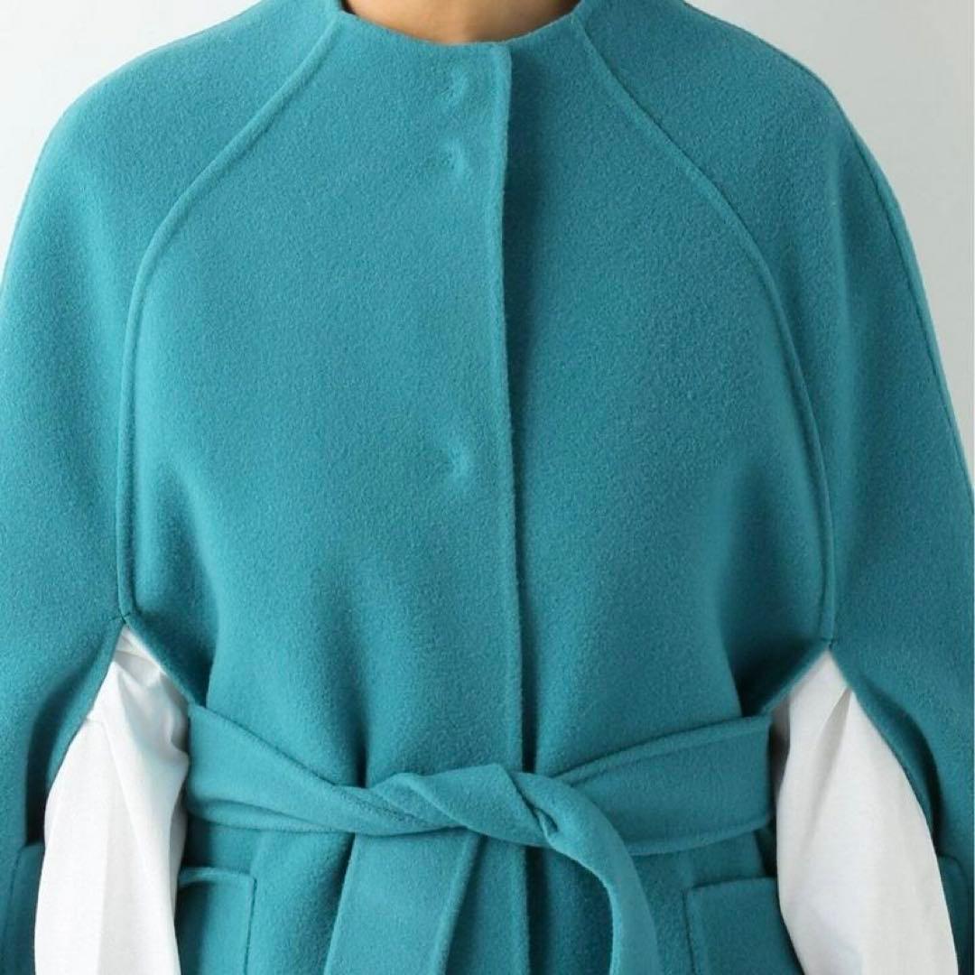 IENA LA BOUCLE ダブルフェイス ボートネック ケープコート