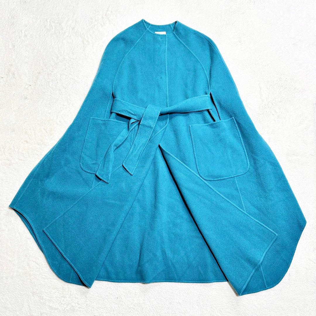 IENA LA BOUCLE ダブルフェイス ボートネック ケープコート