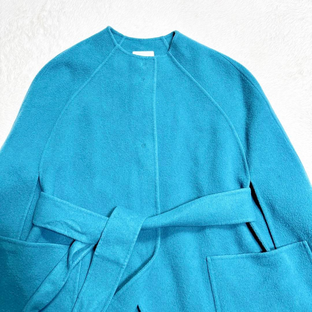 IENA LA BOUCLE ダブルフェイス ボートネック ケープコート