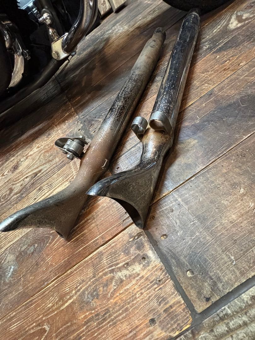 格安！　汎用　フィッシュテールマフラー　ハーレー　ショベル　ドラッグスター