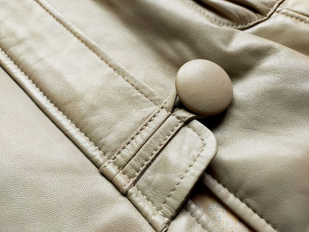 美品 PARIENNEパリエンヌ柔らか羊革レッキスフード付コートジャケット９号М