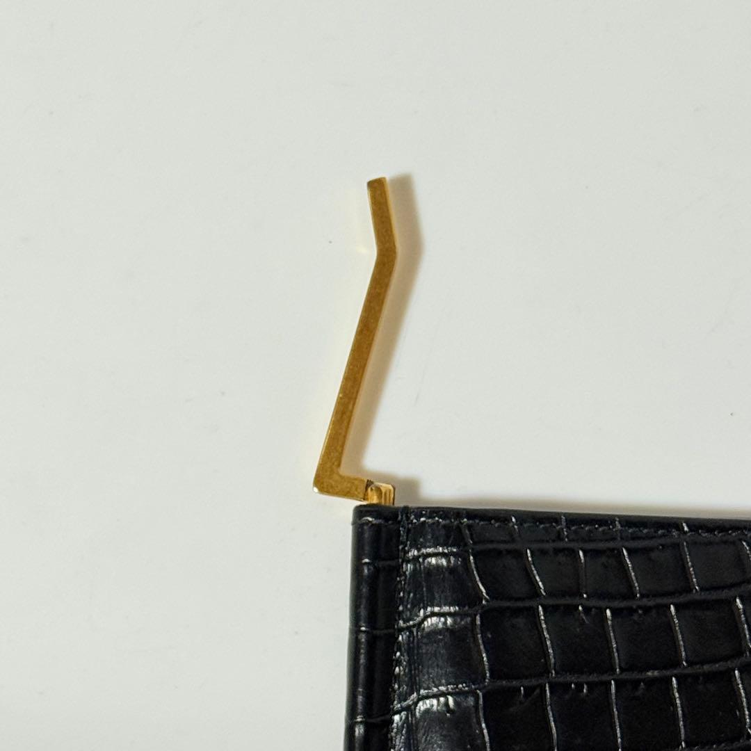 ⭐️未使用級⭐️　サンローラン　YSL　カサンドラロゴ　クロコ型押し　マネークリップ