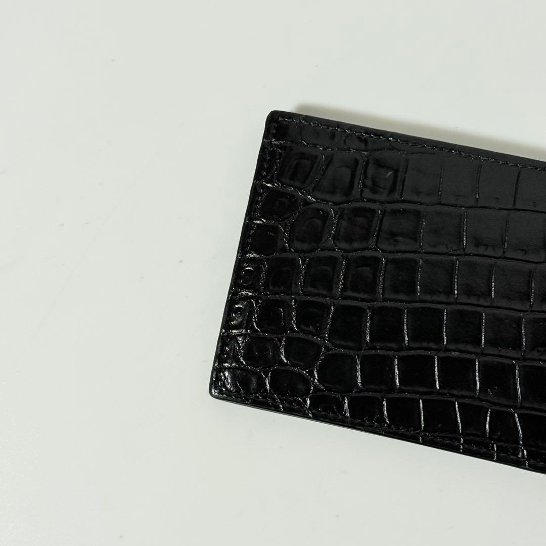 ⭐️未使用級⭐️　サンローラン　YSL　カサンドラロゴ　クロコ型押し　マネークリップ