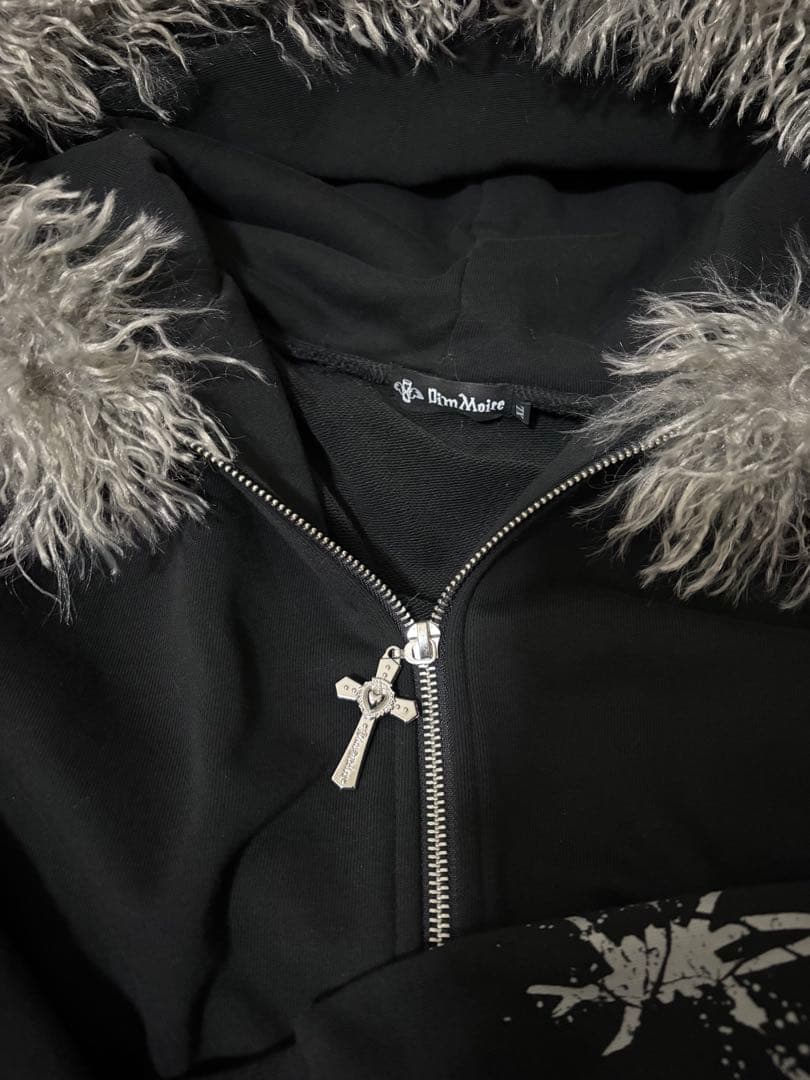 DimMoire【ディムモアール】ファーフードGothicパーカー/Black