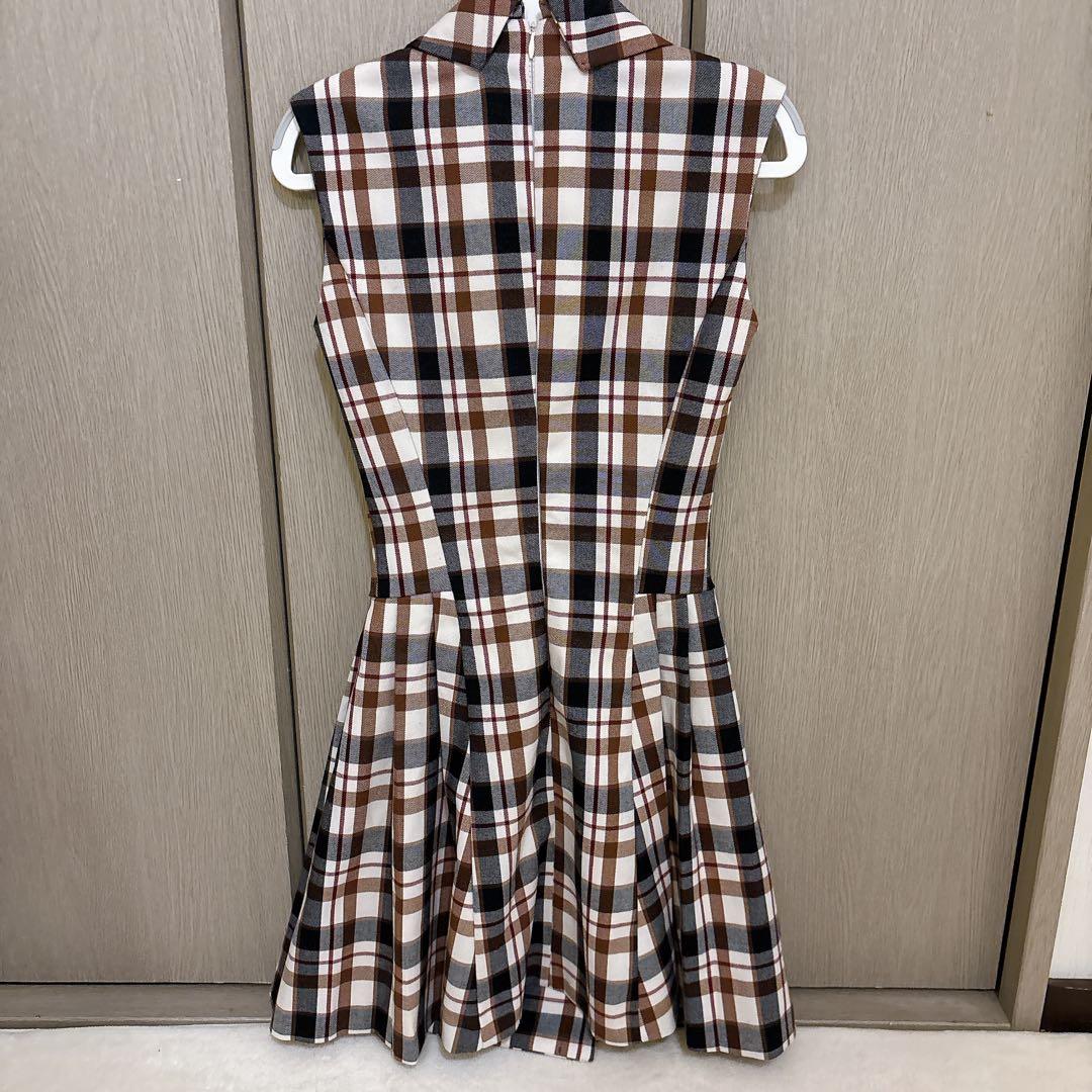 an アン　キャバドレス　襟付き　チェック　タイト　チェック柄