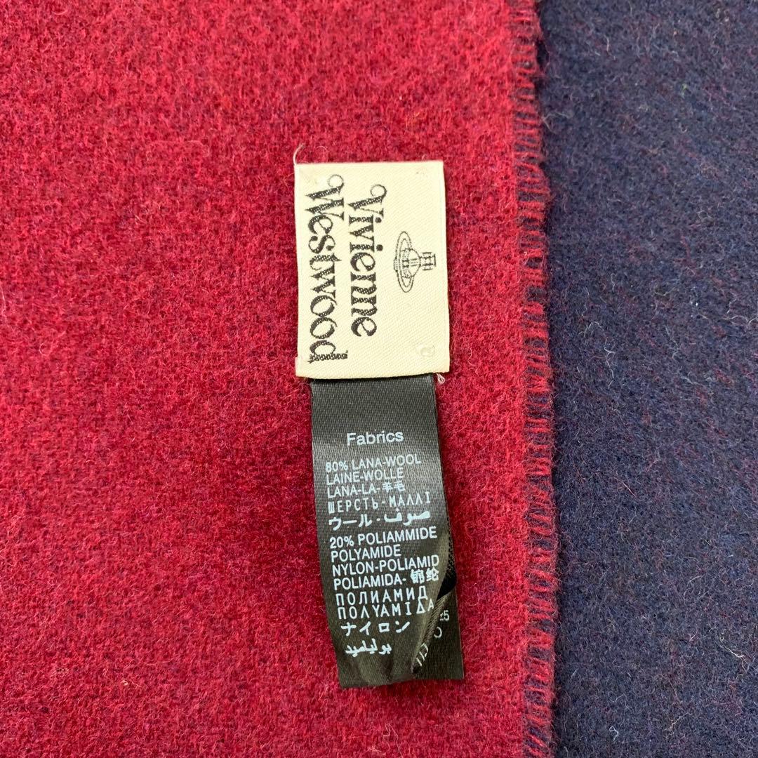 ヴィヴィアン　ウエストウッド　リバーシブル　マフラー　オーブ　ネイビー　ボルドー