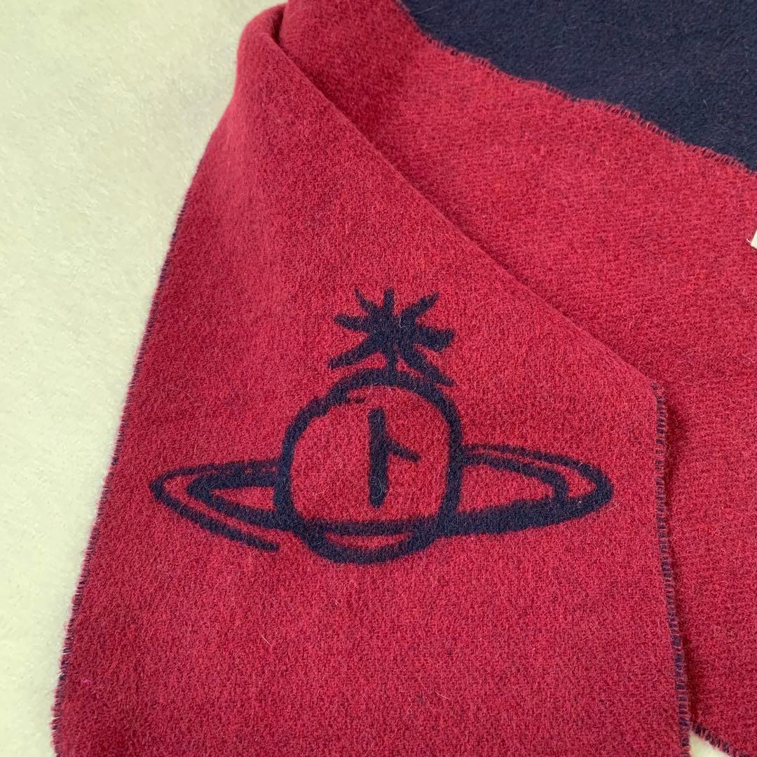 ヴィヴィアン　ウエストウッド　リバーシブル　マフラー　オーブ　ネイビー　ボルドー