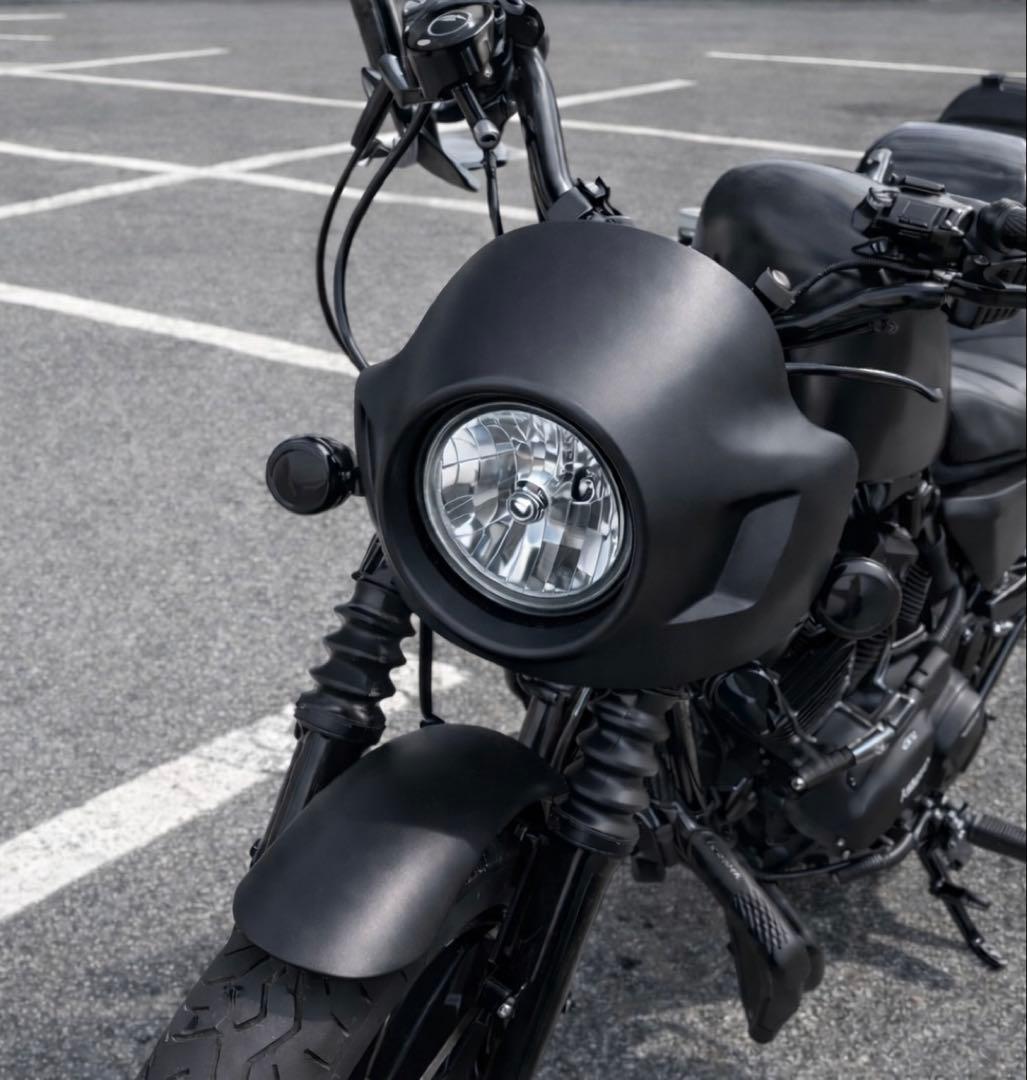 ヘッドライトカウル マットブラック スポーツスター　金具付 美品