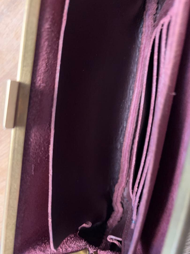 N25 がま口財布　ワインレッド