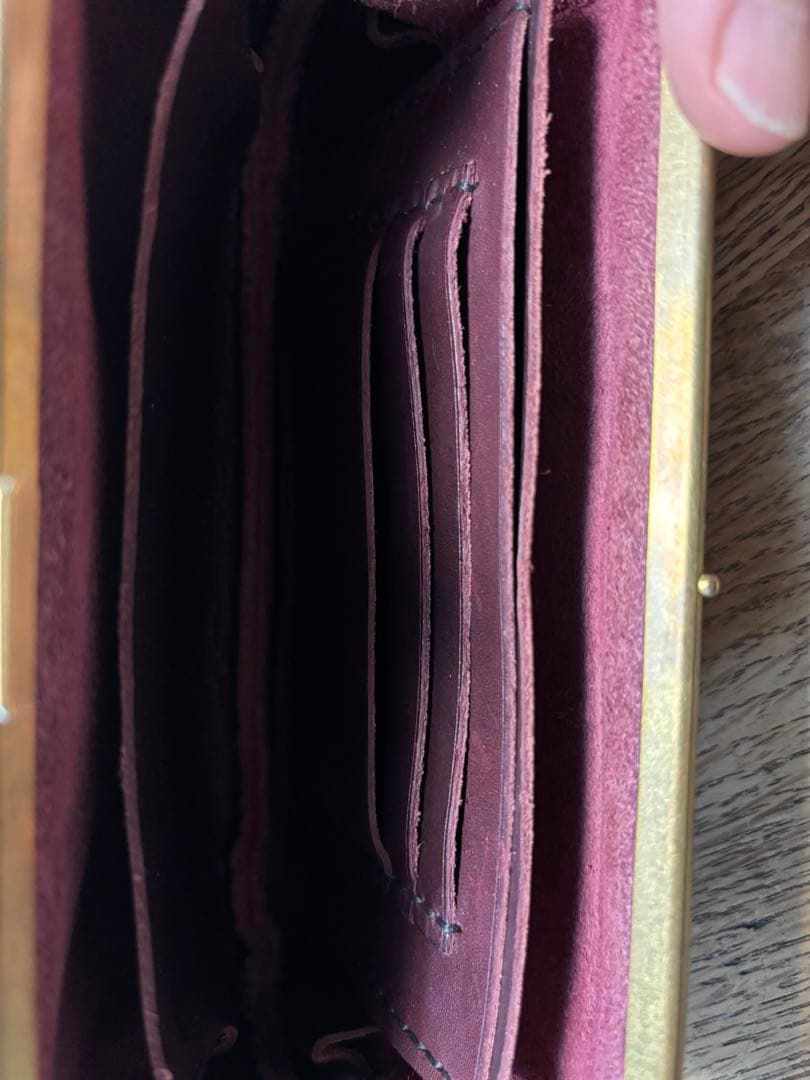 N25 がま口財布　ワインレッド