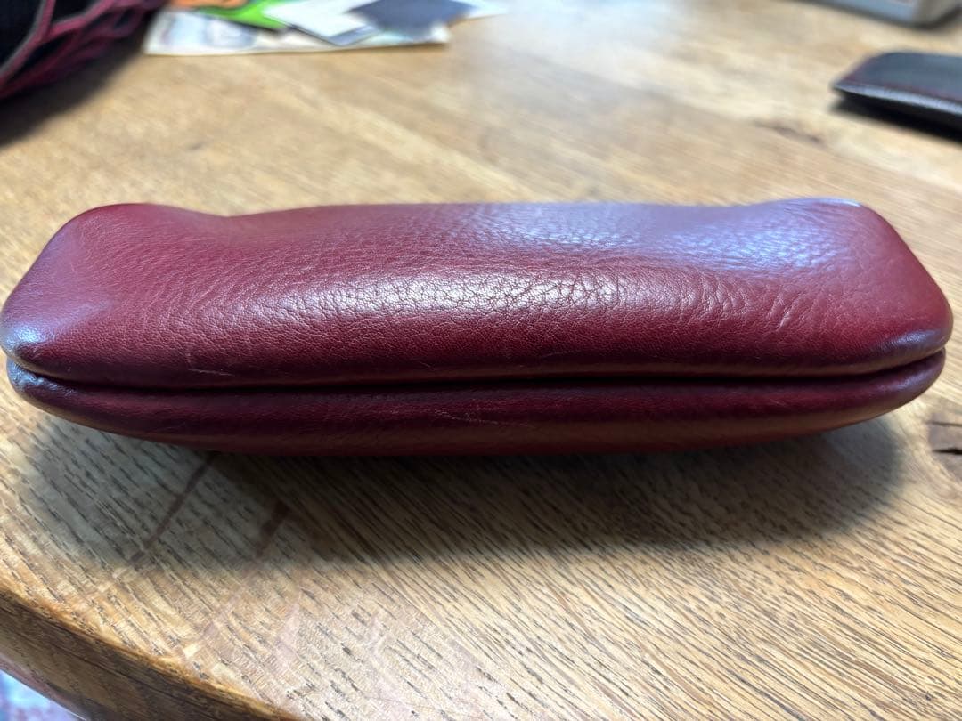 N25 がま口財布　ワインレッド