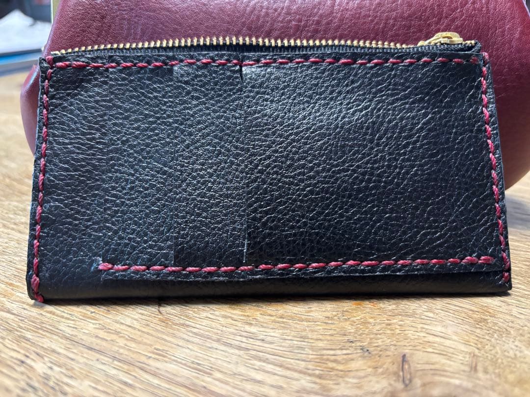 N25 がま口財布　ワインレッド