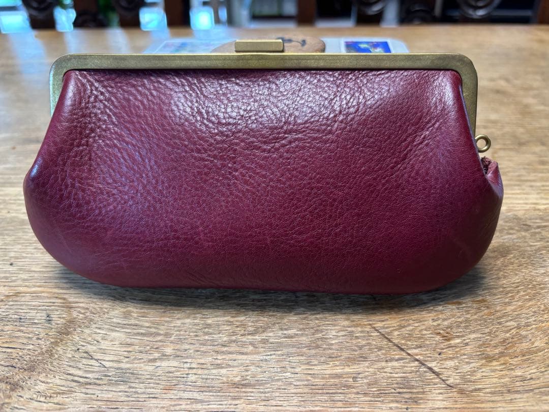 N25 がま口財布　ワインレッド