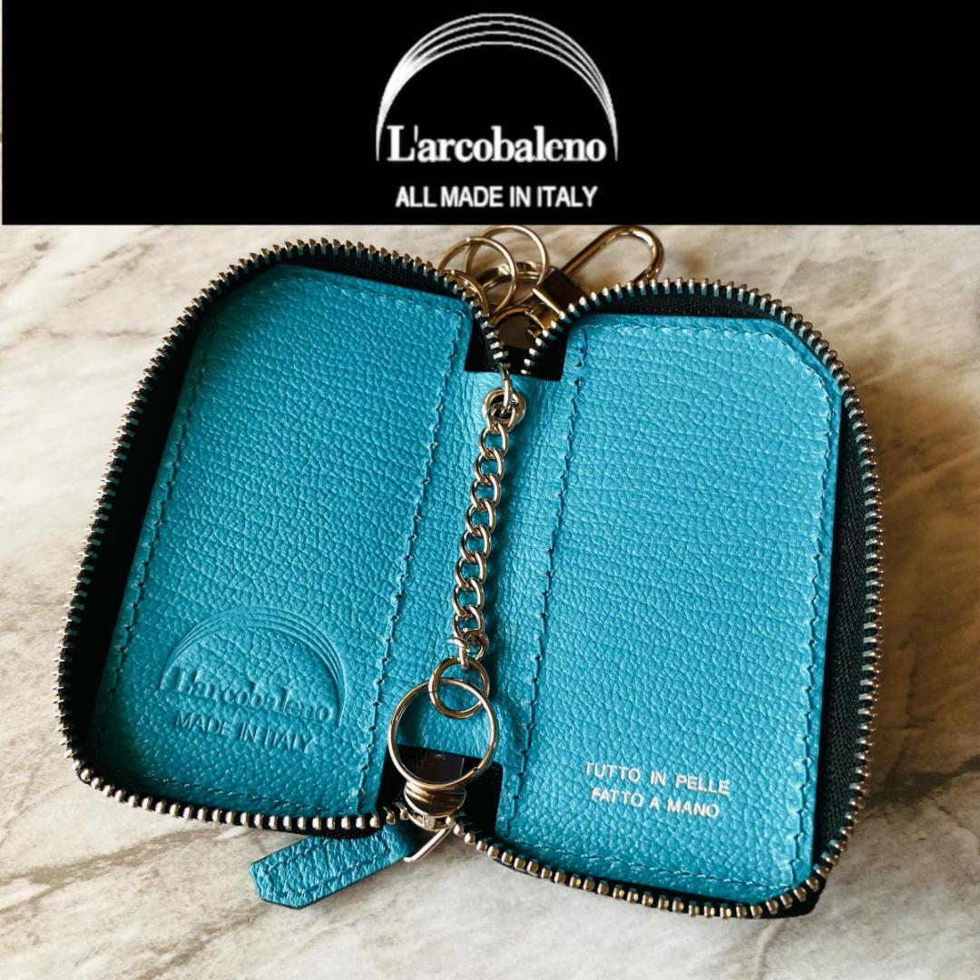 2272【新品 定価15,402円】ラルコバレーノ★キーケース★レザー★本革★黒