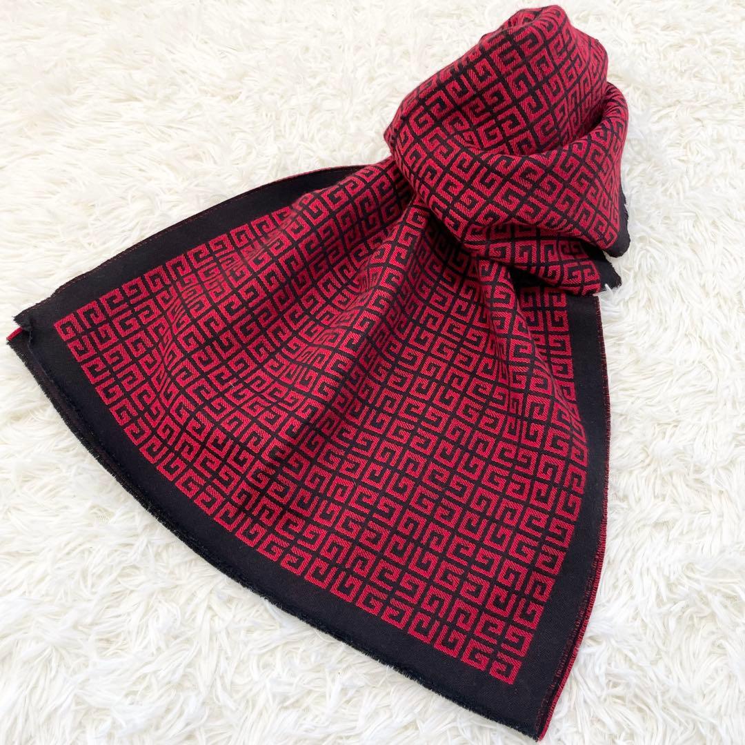 【スズキ】GIVENCHY ジバンシィ Gモチーフ 総柄 マフラー