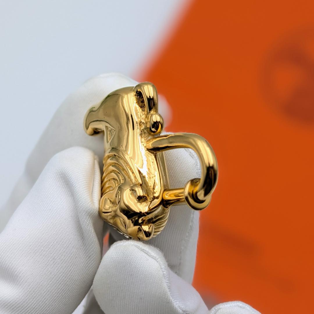 美品 エルメス カデナ ライオン 1997年限定 アフリカ ゴールド チャーム