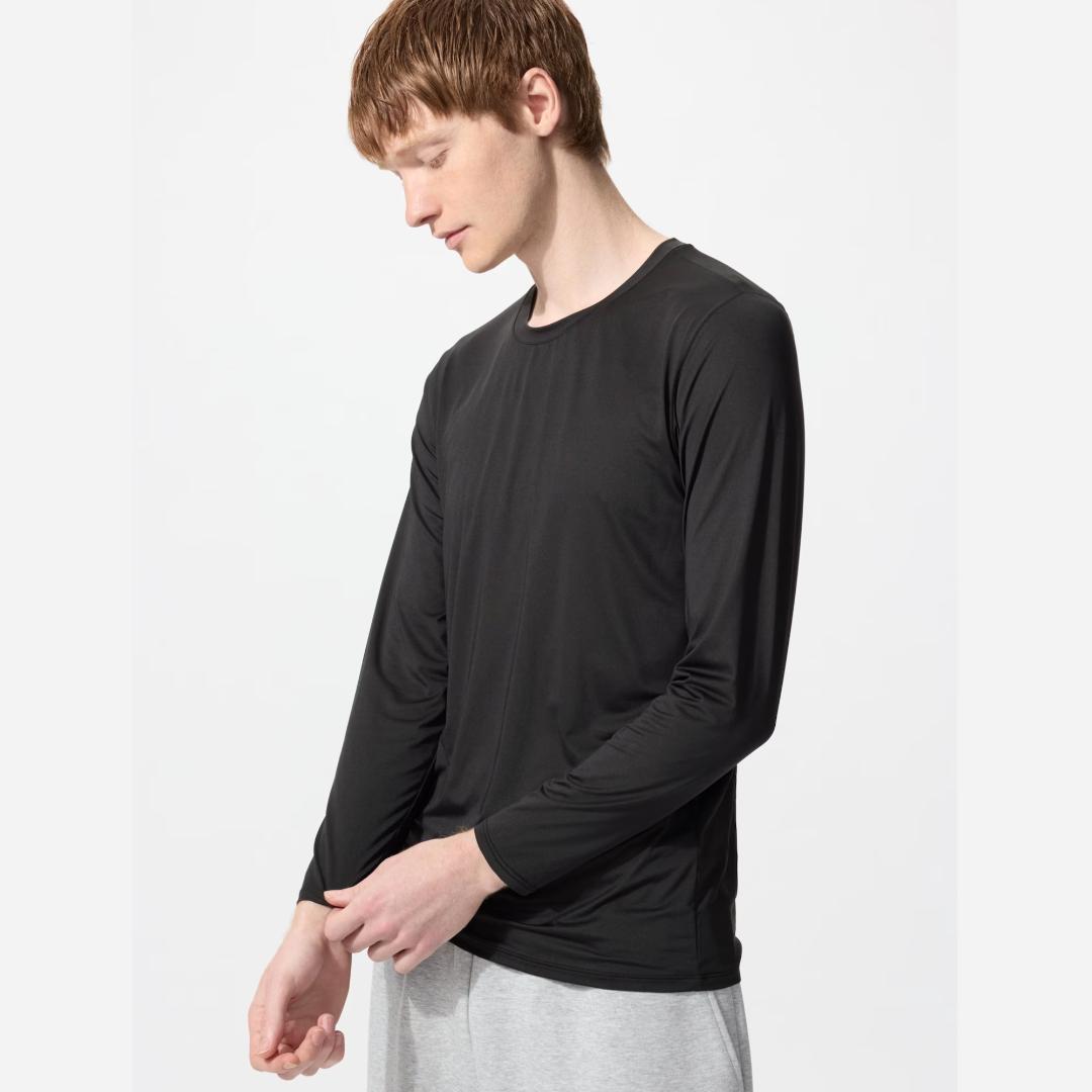 ５枚　エアリズム クルーネックT 長袖　黒 ブラック XS　メンズ　ユニクロ