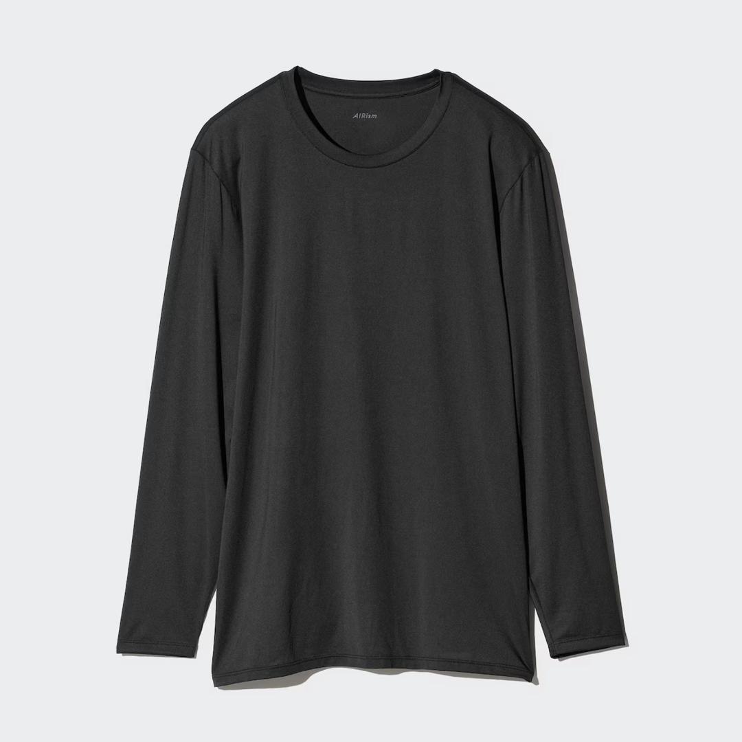 ５枚　エアリズム クルーネックT 長袖　黒 ブラック XS　メンズ　ユニクロ