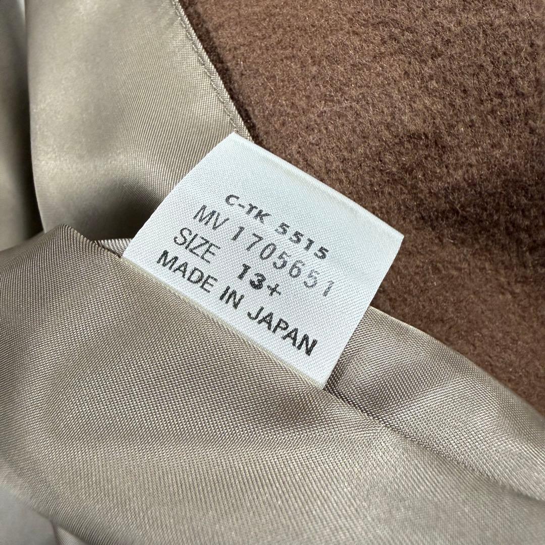 Leilian カシミヤ混 ダブル ロングコート フォックスファー 13+