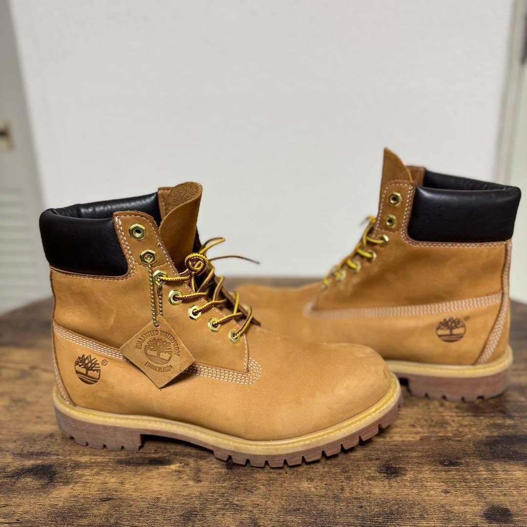 Timberland 防水レザー ワークブーツ ベージュ