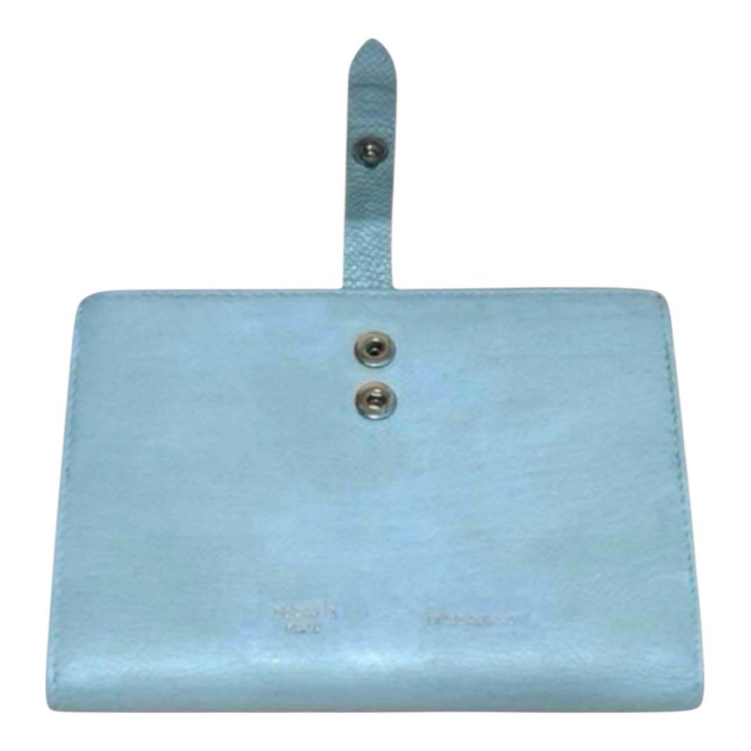 セリーヌ　折り財布　ストラップマルチファンクション　バイカラー　ライトブルー