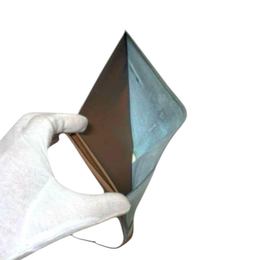 セリーヌ　折り財布　ストラップマルチファンクション　バイカラー　ライトブルー