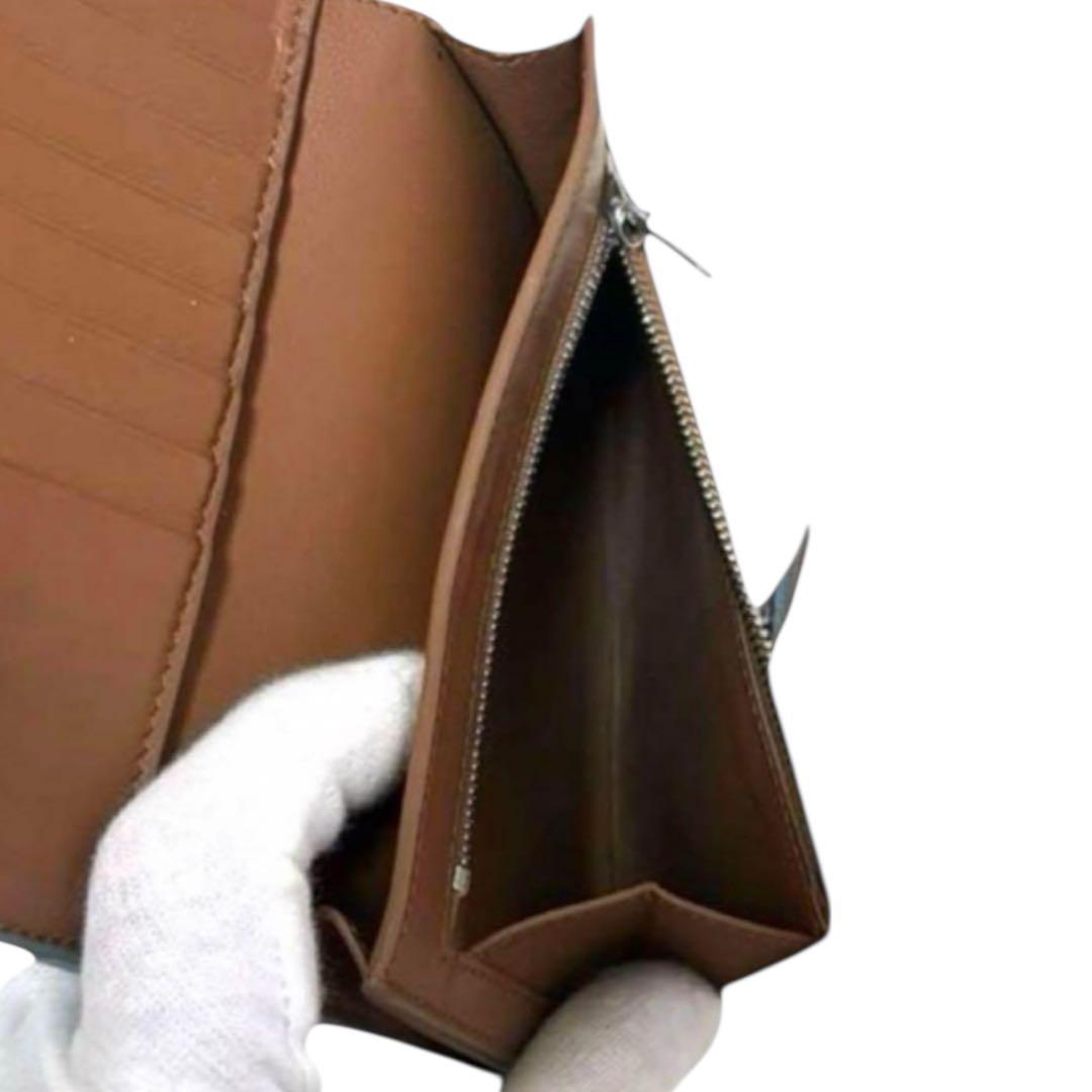 セリーヌ　折り財布　ストラップマルチファンクション　バイカラー　ライトブルー