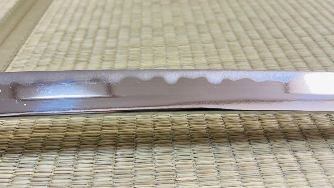 模造刀 太刀 桐家紋 梨子地塗り 龍目貫 陣太刀 やや難あり 250505-2