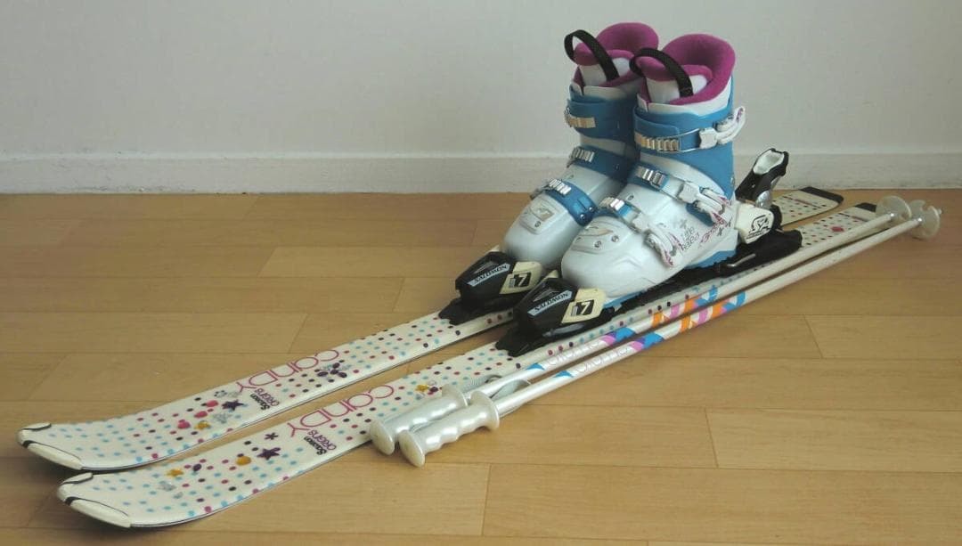 ■■送料無料■サロモン■子供用スキーセット■板120/靴22.5■WAX済■■