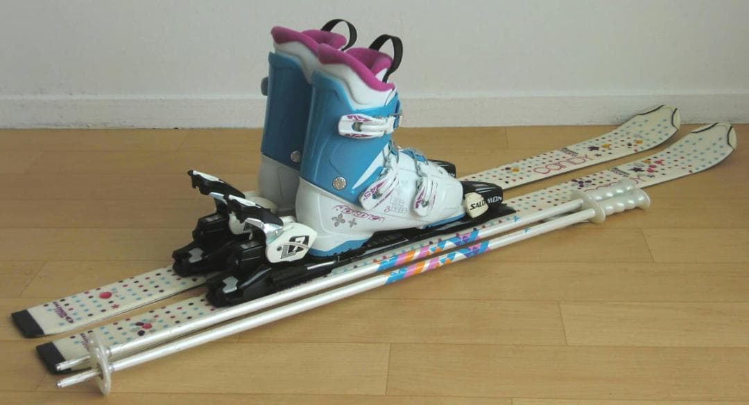 ■■送料無料■サロモン■子供用スキーセット■板120/靴22.5■WAX済■■