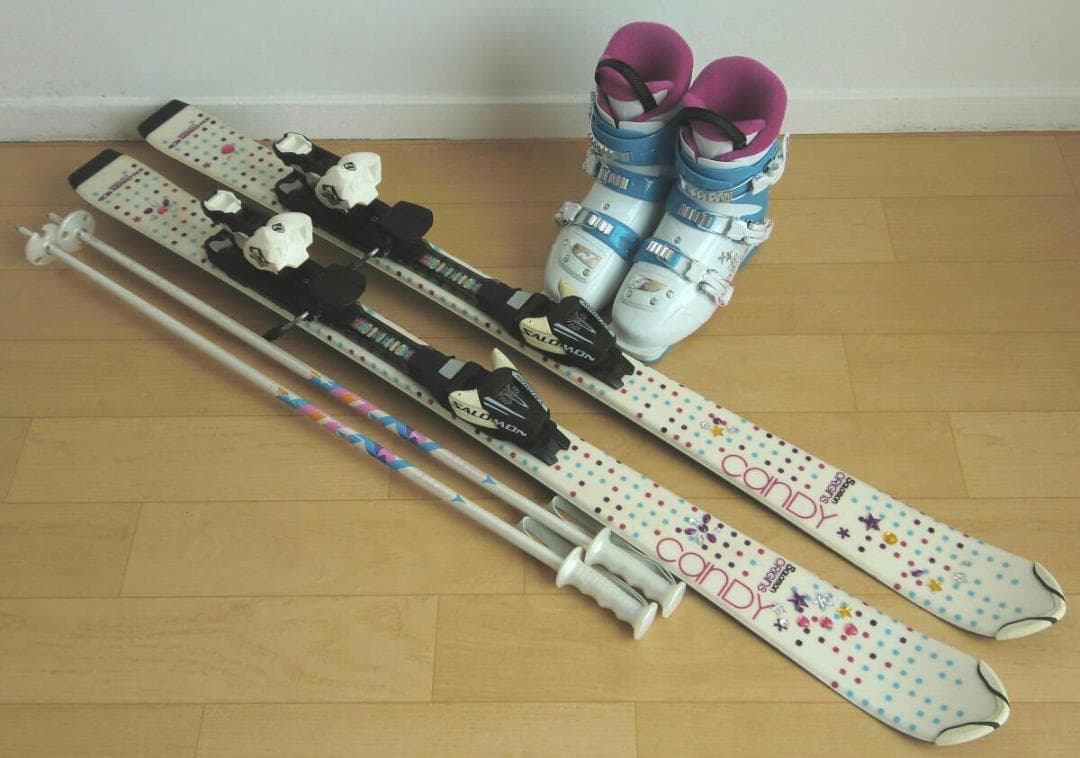 ■■送料無料■サロモン■子供用スキーセット■板120/靴22.5■WAX済■■