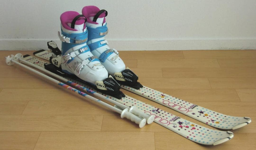 ■■送料無料■サロモン■子供用スキーセット■板120/靴22.5■WAX済■■